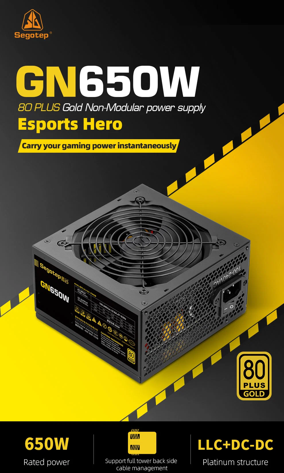 Sale to India Indonia 650W ATX 80 Plus Gold Solid Japan Capacitor GPU8pin Carry High End Graphic Card Computer Power Supply