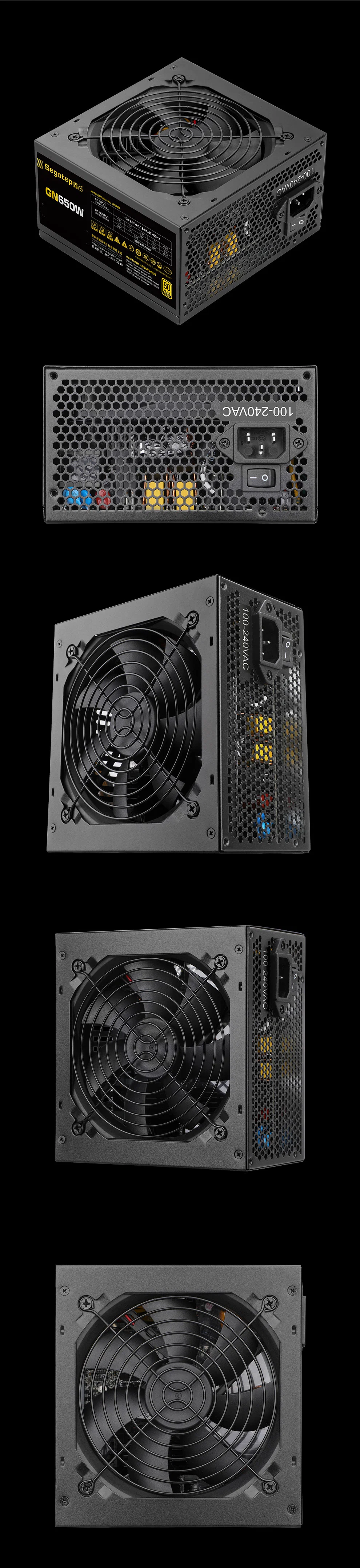 Sale to Germany Finland 650W ATX 80 Plus Gold Solid Japan Capacitor GPU8pin Carry High End Graphic Card Computer Power Supply